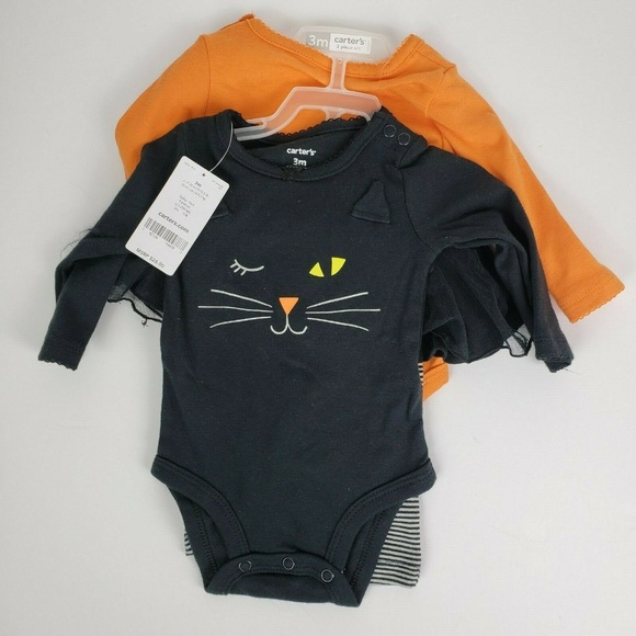 Carter's Other - Carter’s Girls 3 Piece Halloween Set 3M Bodysuits